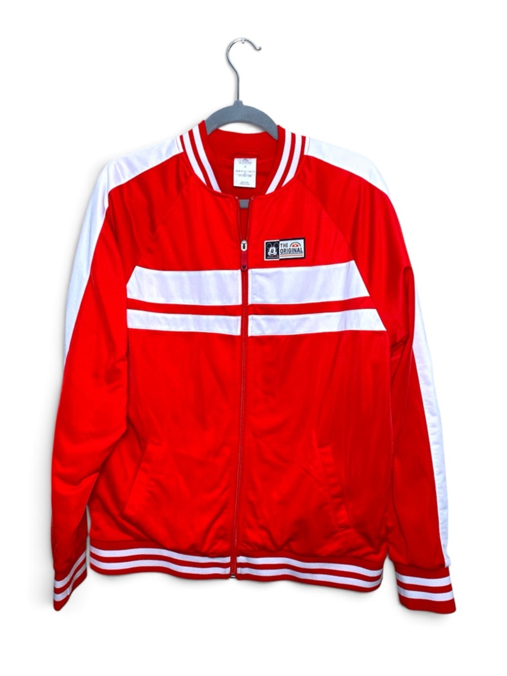 Disney Mickey 1928 Burbank CA Red and White Track Jacket Size Medium